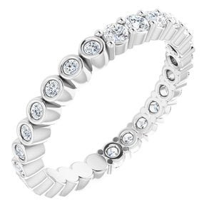 Platinum 1/2 CTW Natural Diamond Reversible Eternity Band Size 4