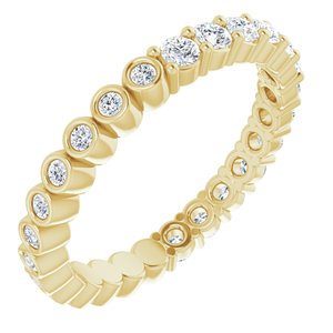 14K Yellow 1/2 CTW Natural Diamond Reversible Eternity Band Size 4