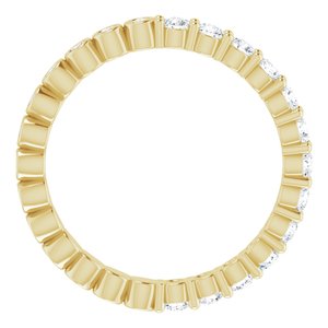14K Yellow 1/2 CTW Natural Diamond Reversible Eternity Band Size 4
