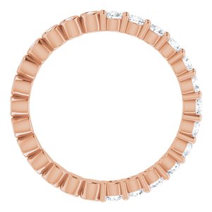 14K Rose 1/2 CTW Natural Diamond Reversible Eternity Band Size 4