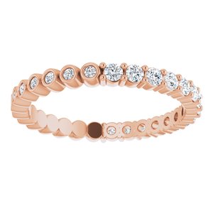 14K Rose 1/2 CTW Natural Diamond Reversible Eternity Band Size 7.5