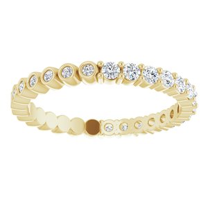 14K Yellow 1/2 CTW Natural Diamond Reversible Eternity Band Size 7.5
