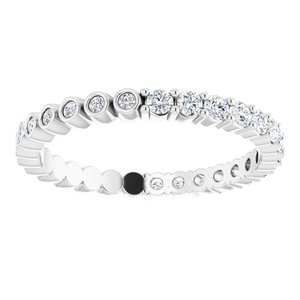 Platinum 1/2 CTW Natural Diamond Reversible Eternity Band Size 7.5