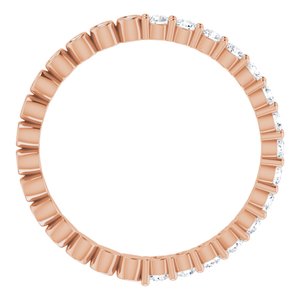 14K Rose 1/2 CTW Natural Diamond Reversible Eternity Band Size 7.5