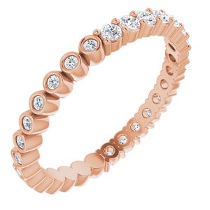 14K Rose 1/2 CTW Natural Diamond Reversible Eternity Band Size 7.5