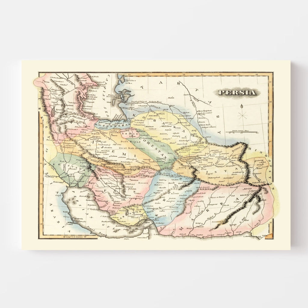 Vintage Map of Persia 1823