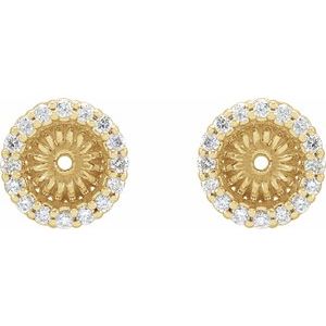 14K Yellow Gold 1/6 CTW Natural Diamond Earring Jackets with 4.6 mm ID – image 2