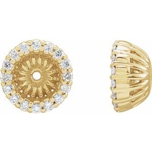 14K Yellow Gold 1/6 CTW Natural Diamond Earring Jackets with 5.1 mm ID