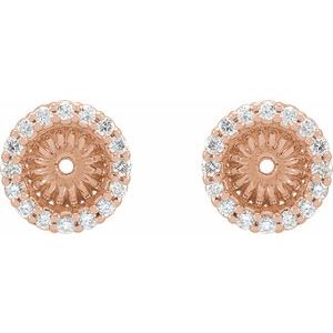 14K Rose Gold 1/6 CTW Natural Diamond Earring Jackets with 4.6 mm ID – image 2