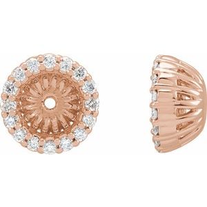 14K Rose Gold 1/6 CTW Natural Diamond Earring Jackets with 5.1 mm ID