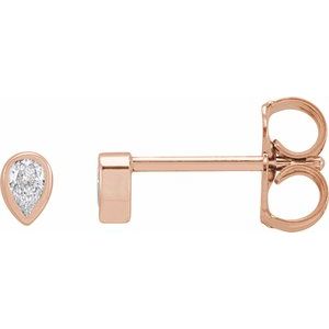14K Rose Gold .05 CT Lab-Grown Diamond Bezel-Set Earring