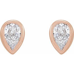 14K Rose Gold 1/10 CTW Lab-Grown Diamond Bezel-Set Earrings – image 2