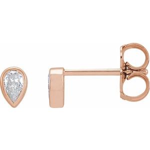 14K Rose Gold 1/5 CTW Natural Diamond Bezel-Set Earrings