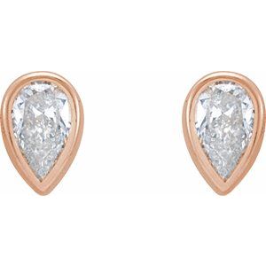 14K Rose Gold 1/5 CTW Natural Diamond Bezel-Set Earrings – image 2