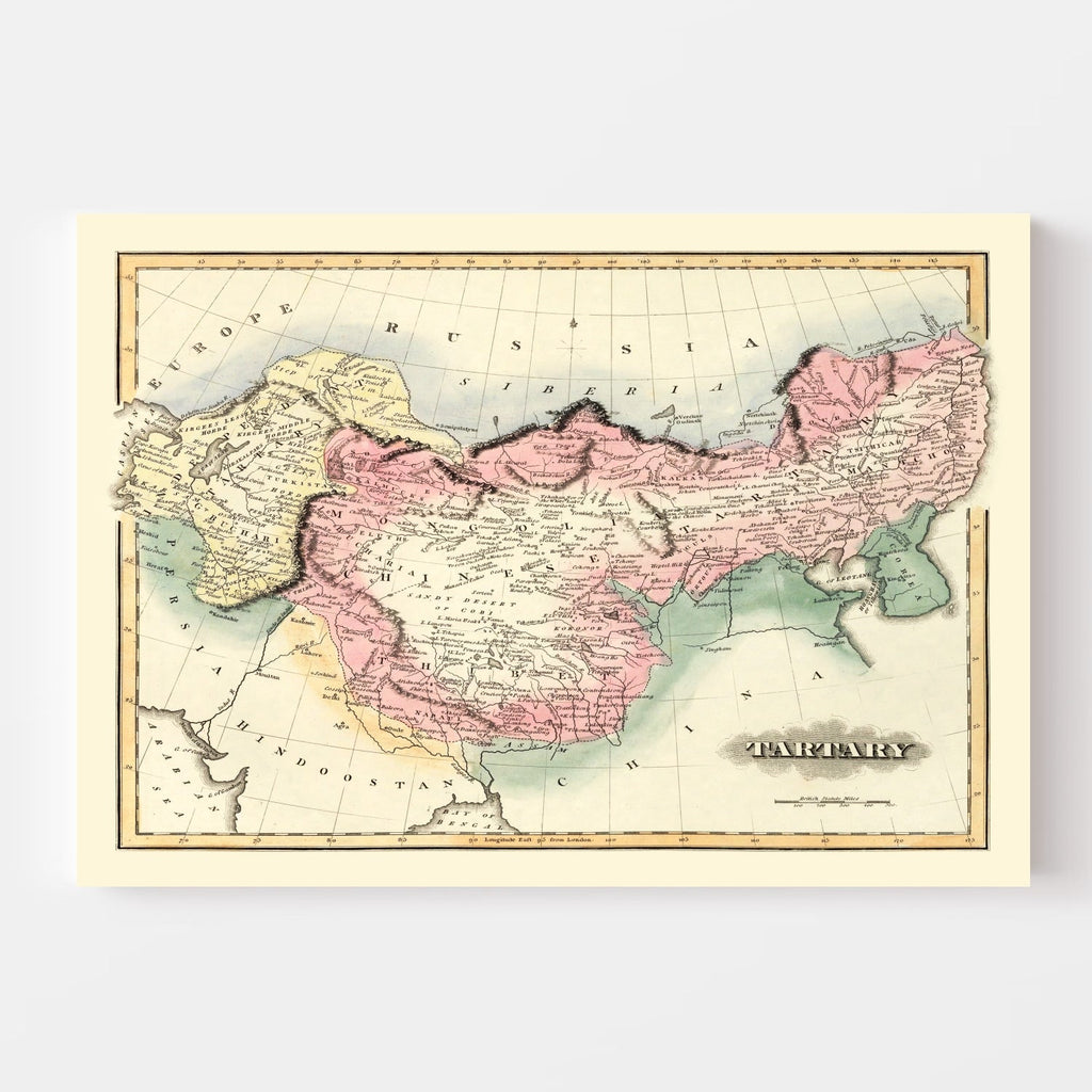 Vintage Map of China 1823