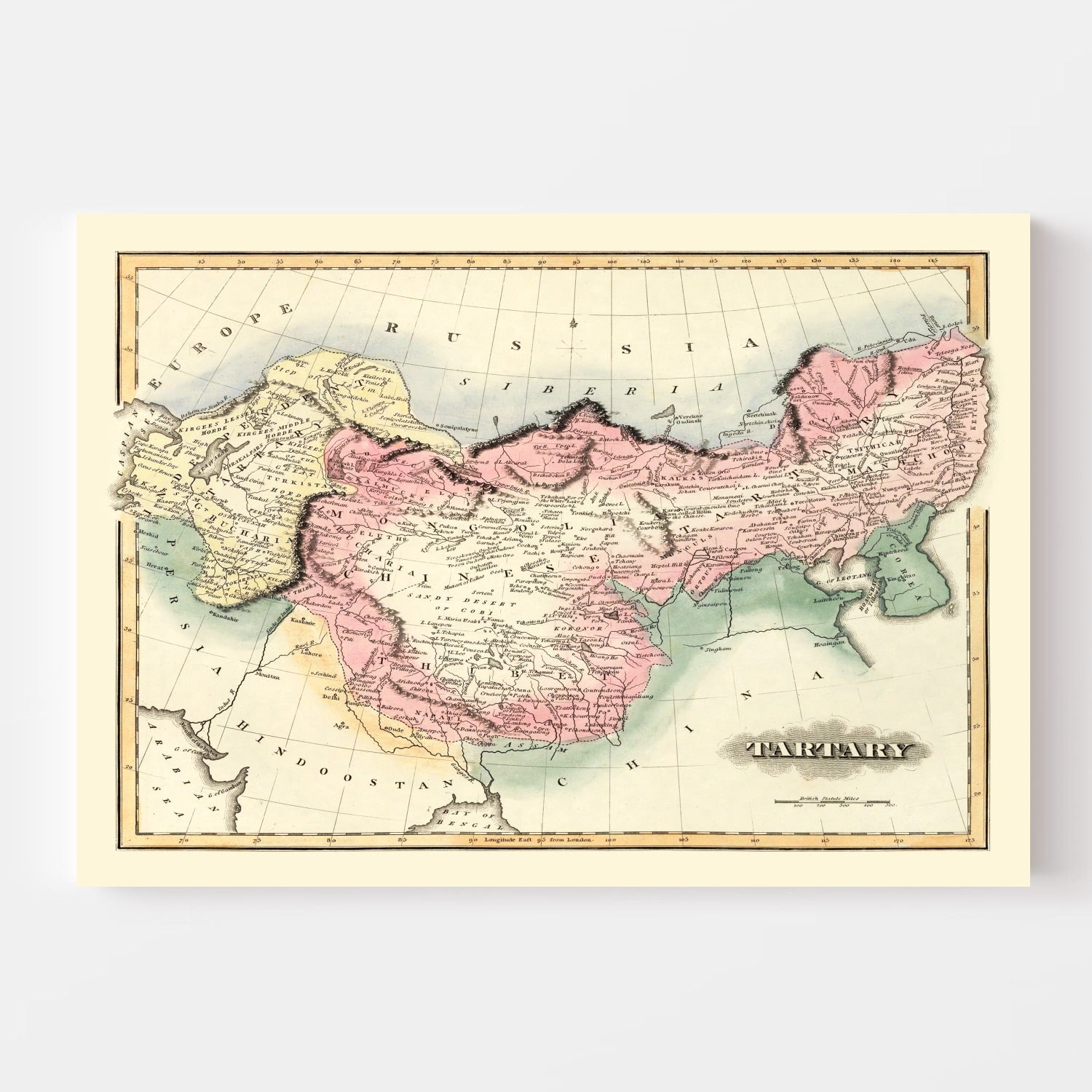 Vintage Map of China 1823
