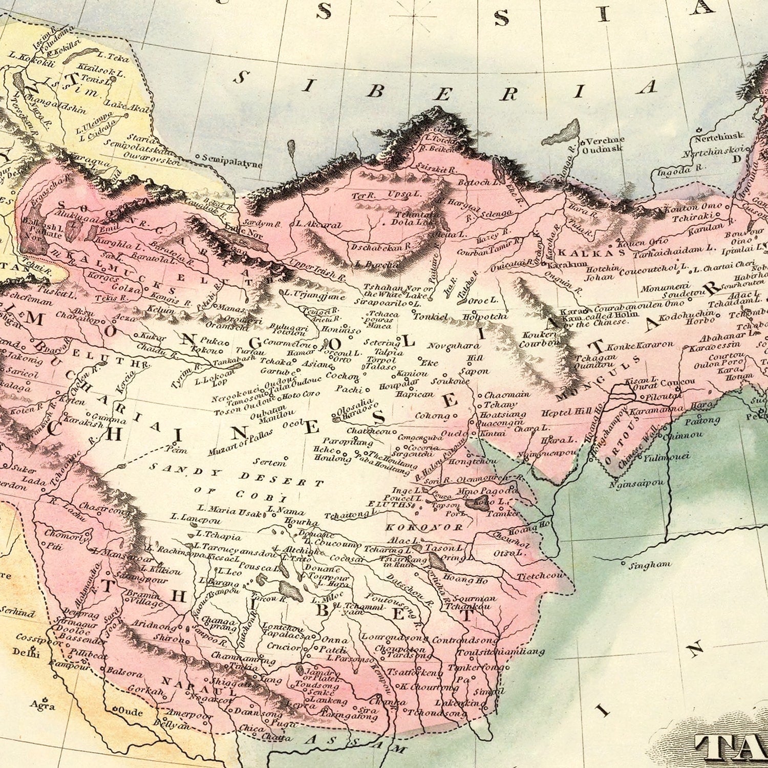 Vintage Map of China 1823