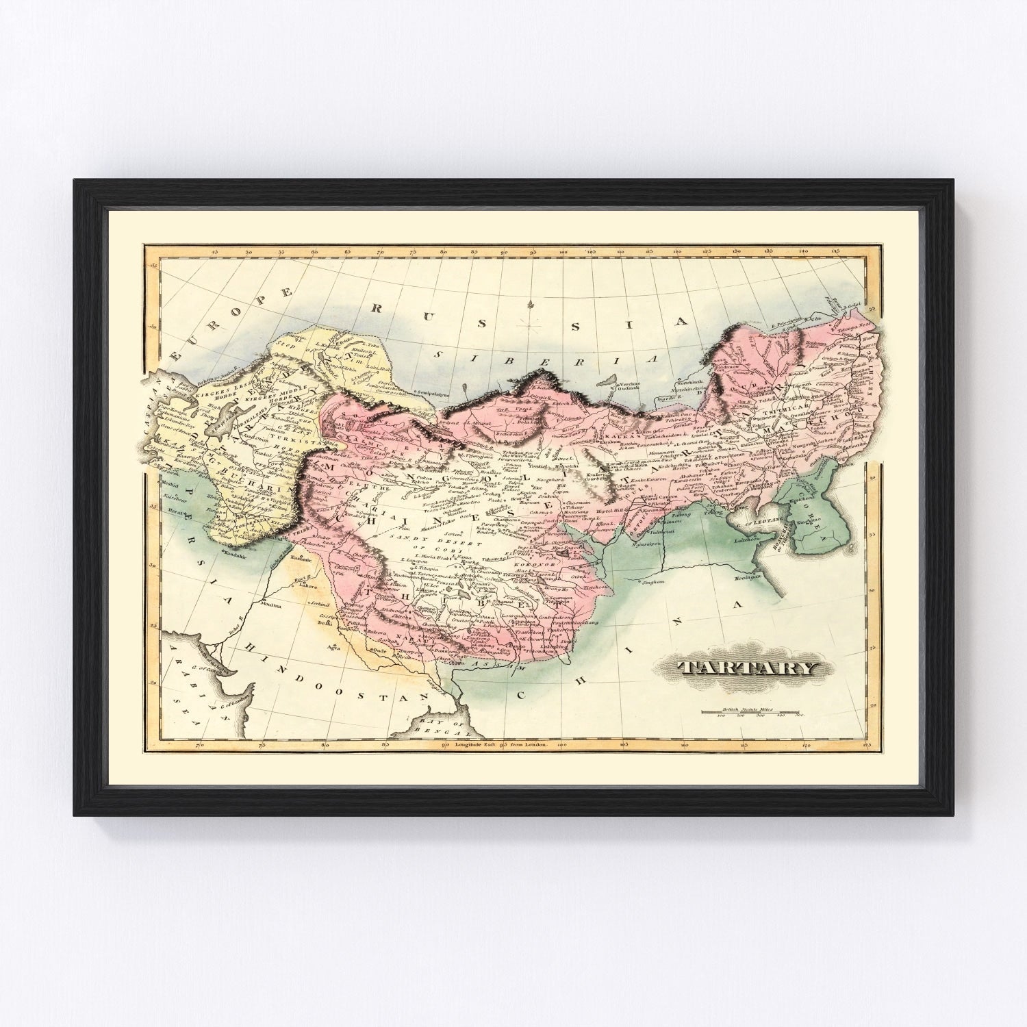 Vintage Map of China 1823