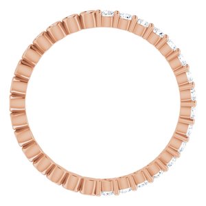 14K Rose 5/8 CTW Natural Diamond Reversible Eternity Band Size 8