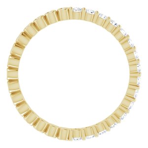 14K Yellow 5/8 CTW Natural Diamond Reversible Eternity Band Size 8
