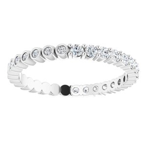 14K White 5/8 CTW Natural Diamond Reversible Eternity Band Size 8