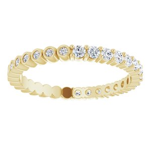 14K Yellow 5/8 CTW Natural Diamond Reversible Eternity Band Size 8