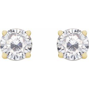 14K Yellow Gold 5 mm Stuller Lab-Grown Moissanite Earrings – image 2