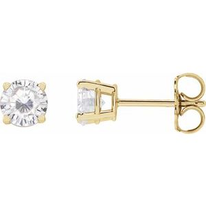 14K Yellow Gold 5 mm Stuller Lab-Grown Moissanite Earrings