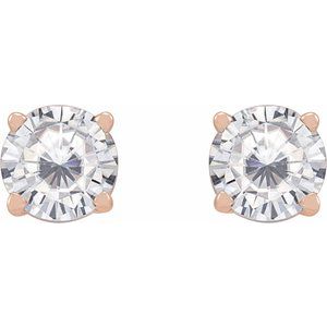 14K Rose Gold 5 mm Stuller Lab-Grown Moissanite Earrings – image 2
