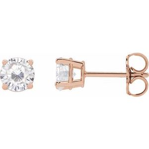 14K Rose Gold 5 mm Stuller Lab-Grown Moissanite Earrings