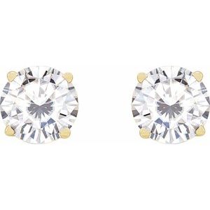 14K Yellow Gold 6.5 mm Stuller Lab-Grown Moissanite Earrings – image 2
