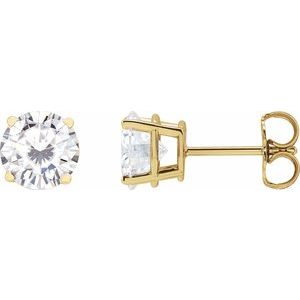 14K Yellow Gold 6.5 mm Stuller Lab-Grown Moissanite Earrings