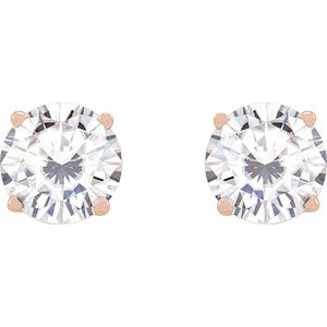 14K Rose Gold 6.5 mm Stuller Lab-Grown Moissanite Earrings – image 2