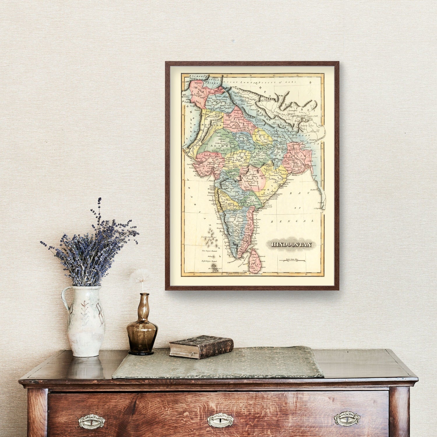 Vintage Map of India 1823