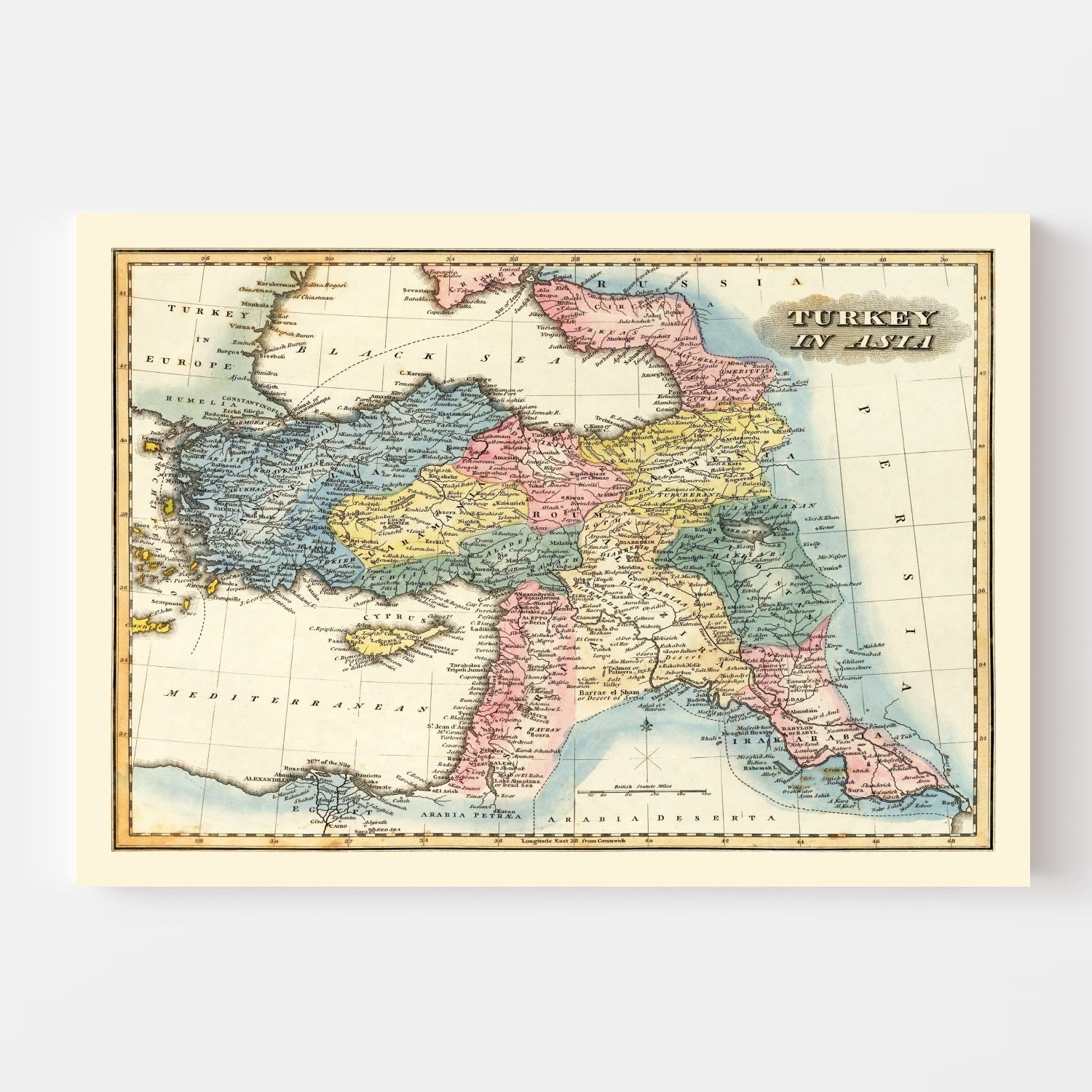 Vintage Map of Turkey 1823