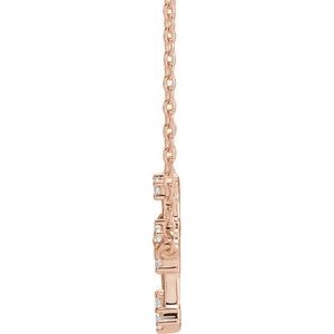 14K Rose Gold 1/6 CTW Natural Diamond Gemini 16-18" Necklace