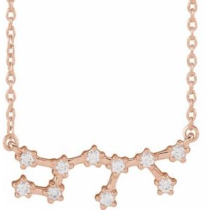 14K Rose Gold 1/5 CTW Natural Diamond Sagittarius 16-18" Necklace