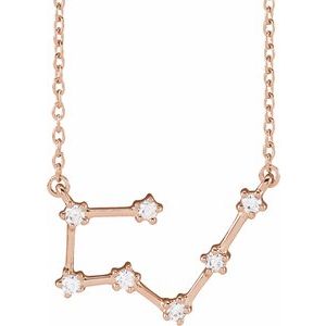 14K Rose Gold 1/6 CTW Natural Diamond Taurus 16-18" Necklace