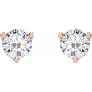 14K Rose Gold 4.5 mm Round Stuller Lab-Grown Moissanite™ Earrings – image 2