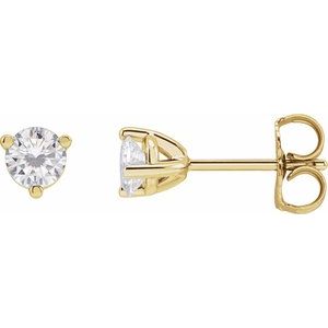 18K Yellow Gold 3 mm Round Stuller Lab-Grown Moissanite™ Earrings