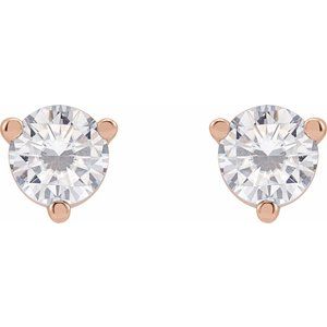 14K Rose Gold 4 mm Round Stuller Lab-Grown Moissanite™ Earrings – image 2