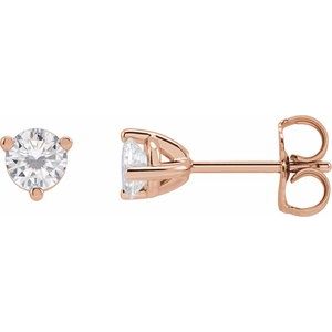14K Rose Gold 4 mm Round Stuller Lab-Grown Moissanite™ Earrings