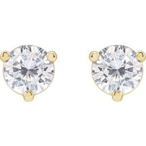 14K Yellow Gold 5 mm Round Stuller Lab-Grown Moissanite™ Earrings – image 2