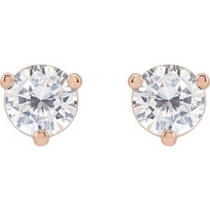 14K Rose Gold 5 mm Round Stuller Lab-Grown Moissanite™ Earrings – image 2
