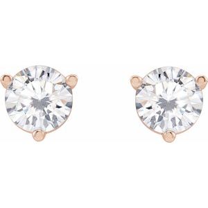 14K Rose 5.5 mm Round Stuller Lab-Grown Moissanite��� Earrings