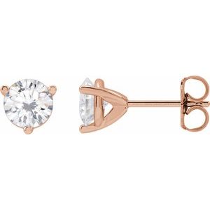 14K Rose Gold 5.5 mm Round Stuller Lab-Grown Moissanite™ Earrings