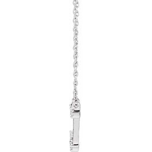 14K White Gold 1/10 CTW Natural Diamond Aquarius 16-18" Necklace