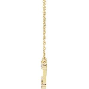 14K Yellow Gold 1/10 CTW Natural Diamond Aquarius 16-18" Necklace