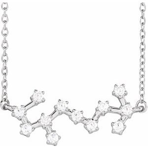 14K White Gold 1/4 CTW Natural Diamond Scorpio 16-18" Necklace