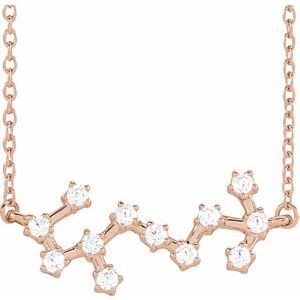 14K Rose Gold 1/4 CTW Natural Diamond Scorpio 16-18" Necklace